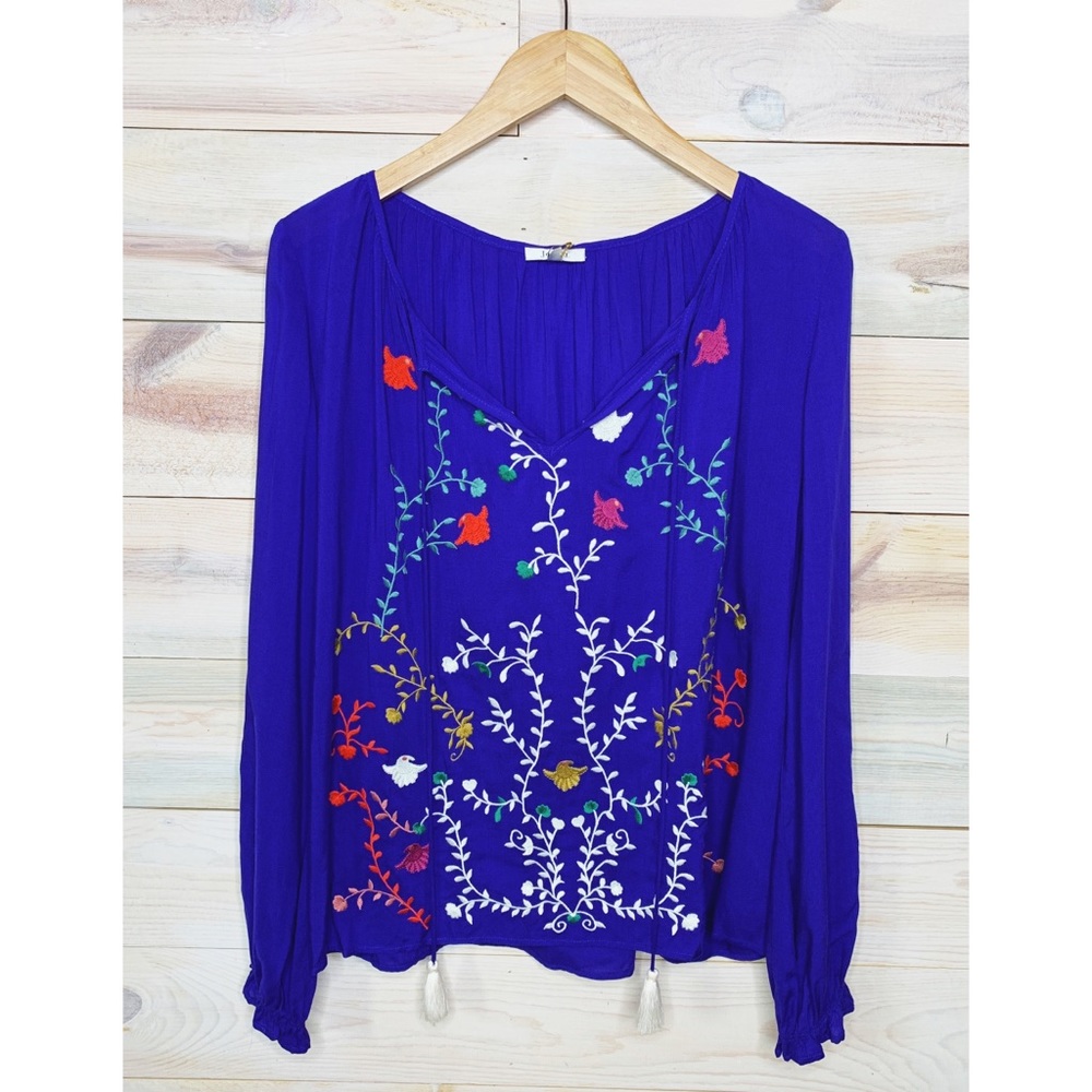 LAST ONE 🆕 Royal Blue Blouse with Embroidery